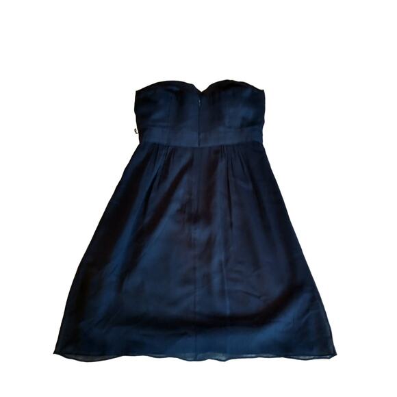 J. Crew Women's Dress Sweetheart Neckline 100% Silk Navy Size 4 Formal Romantic - Picture 16 of 16